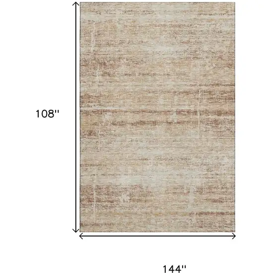 Copper And Beige Abstract Washable Area Rug With UV Protection Photo 3