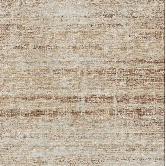 Copper And Beige Abstract Washable Area Rug With UV Protection Photo 4