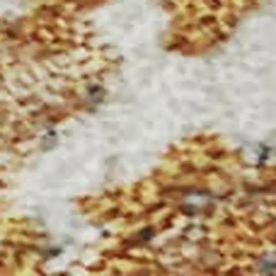 Copper And Beige Abstract Washable Area Rug With UV Protection Photo 2