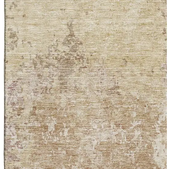 Copper And Beige Abstract Washable Area Rug With UV Protection Photo 5