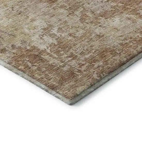 Copper And Beige Abstract Washable Area Rug With UV Protection Photo 5