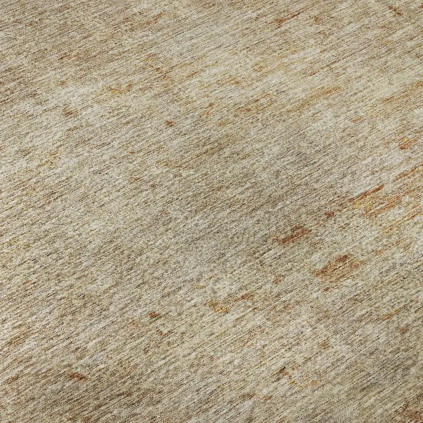 Copper And Beige Abstract Washable Area Rug With UV Protection Photo 7