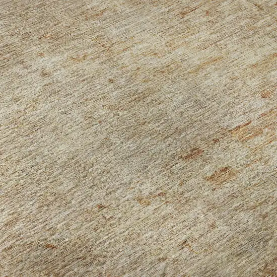 Copper And Beige Abstract Washable Area Rug With UV Protection Photo 7