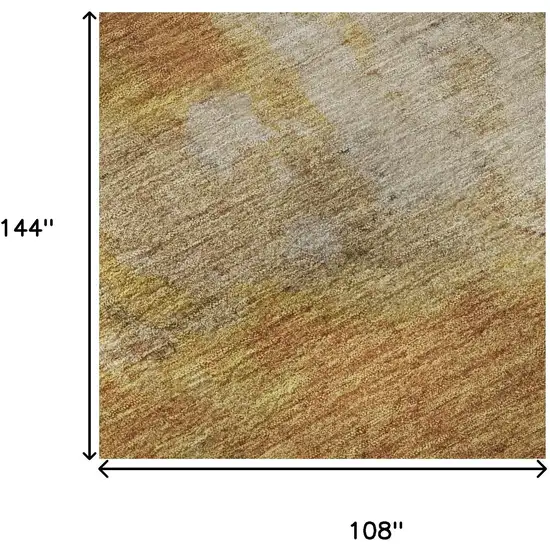 Copper And Beige Abstract Washable Area Rug With UV Protection Photo 8