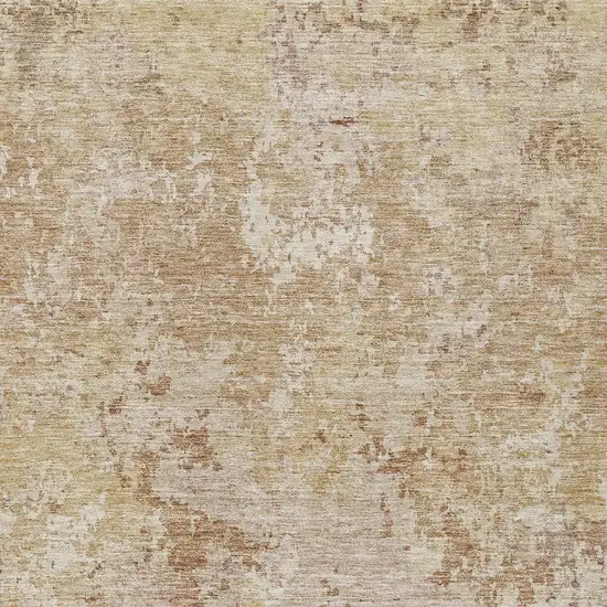 Copper And Beige Abstract Washable Indoor Outdoor Area Rug Photo 6