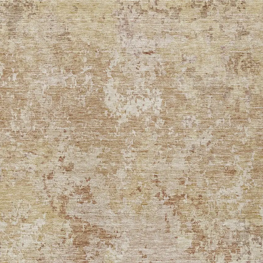 Copper And Beige Abstract Washable Indoor Outdoor Area Rug Photo 6