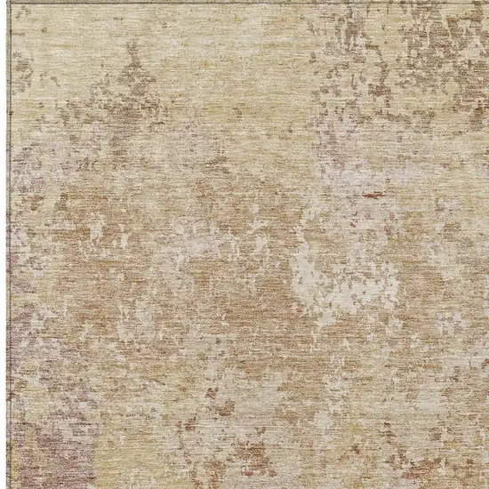 Copper And Beige Abstract Washable Indoor Outdoor Area Rug Photo 6