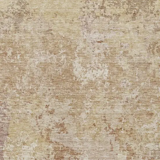 Copper And Beige Abstract Washable Indoor Outdoor Area Rug Photo 6