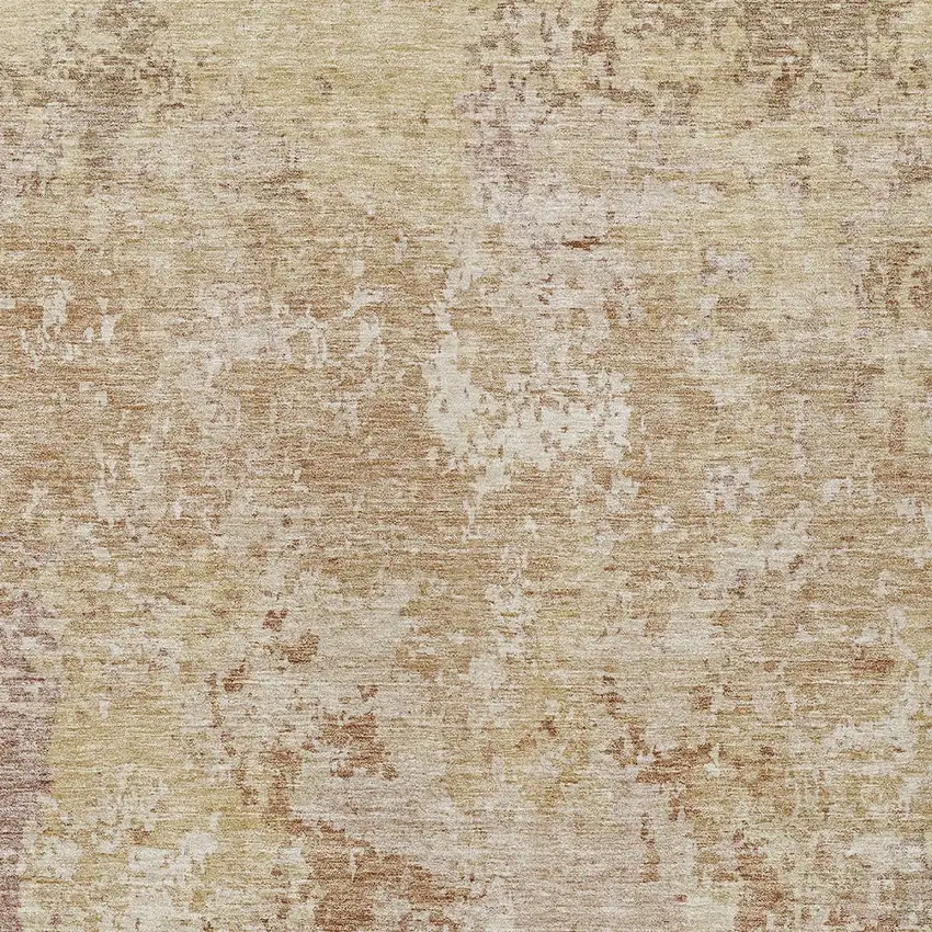 Copper And Beige Abstract Washable Indoor Outdoor Area Rug Photo 6
