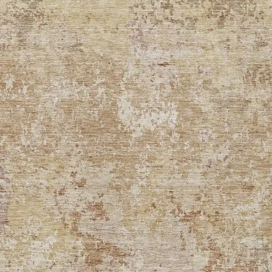 Copper And Beige Abstract Washable Indoor Outdoor Area Rug Photo 6