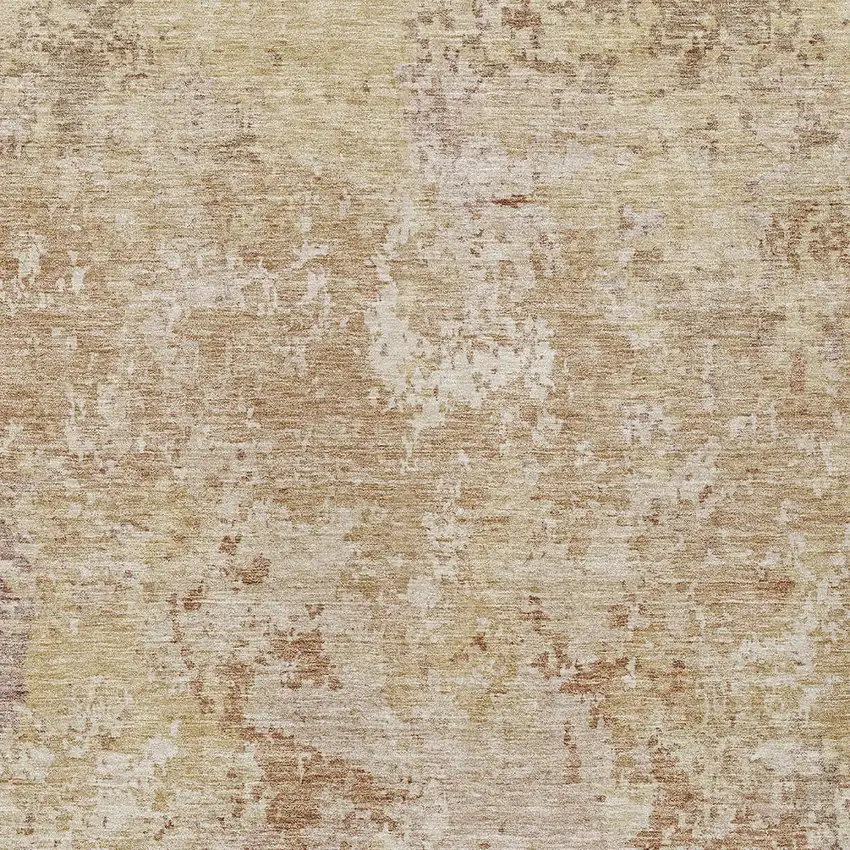 Copper And Beige Abstract Washable Indoor Outdoor Area Rug Photo 6