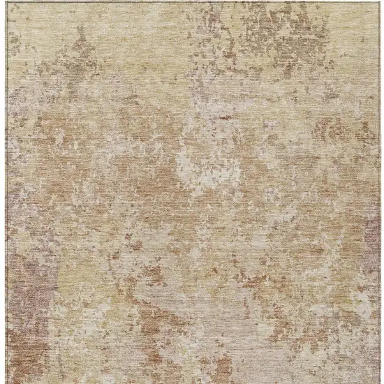 Copper And Beige Abstract Washable Indoor Outdoor Area Rug Photo 7