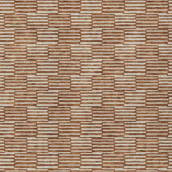 Copper And Beige Geometric Washable Indoor Outdoor Area Rug Photo 6
