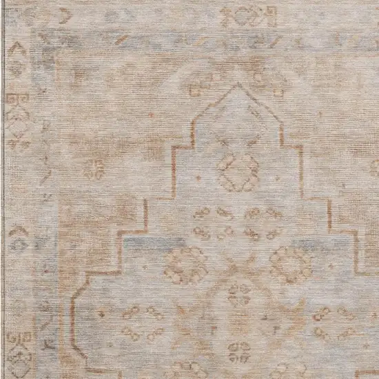 Copper And Beige Medallion Washable Indoor Outdoor Area Rug Photo 3