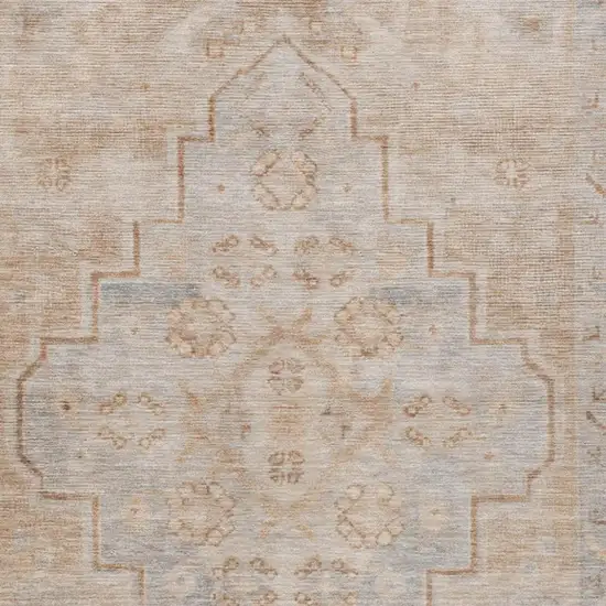 Copper And Beige Medallion Washable Indoor Outdoor Area Rug Photo 3