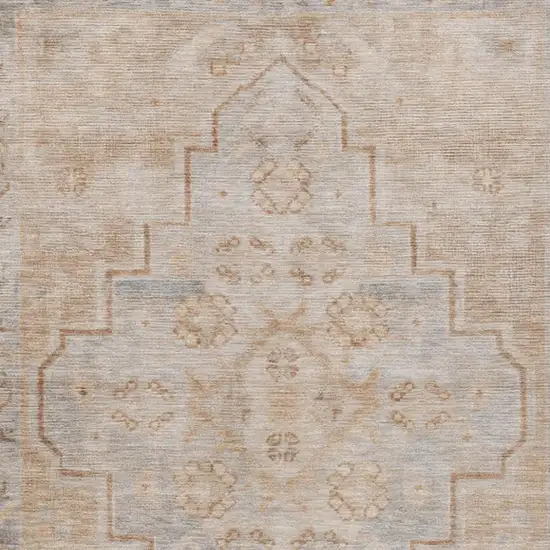 Copper And Beige Medallion Washable Indoor Outdoor Area Rug Photo 3