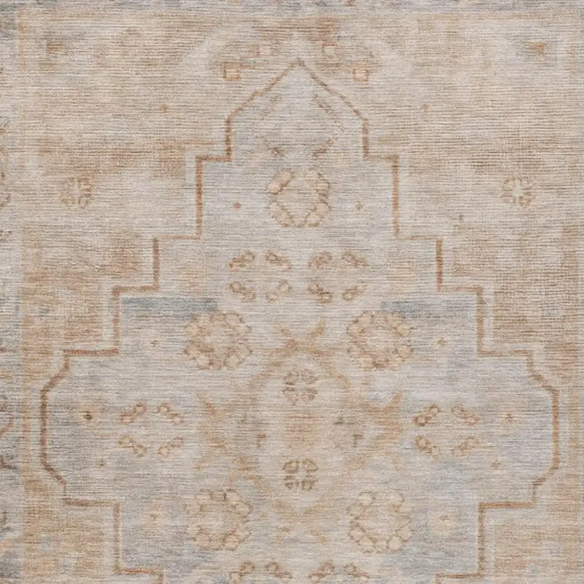 Copper And Beige Medallion Washable Indoor Outdoor Area Rug Photo 3