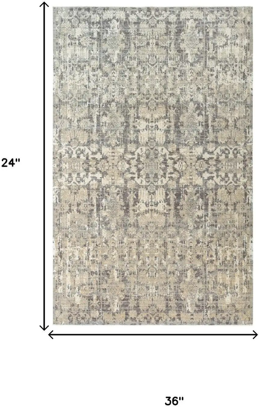 Copper And Beige New Zealand Lambs Wool Damask Hand Carved Handmade Area Rug Photo 7
