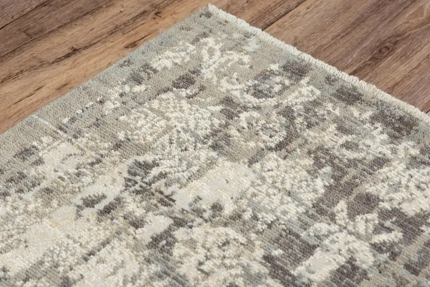 Copper And Beige New Zealand Lambs Wool Damask Hand Carved Handmade Area Rug Photo 5