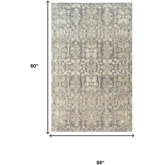 Copper And Beige New Zealand Lambs Wool Damask Hand Carved Handmade Area Rug Photo 7