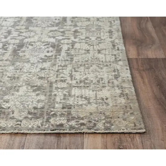 Copper And Beige New Zealand Lambs Wool Damask Hand Carved Handmade Area Rug Photo 3
