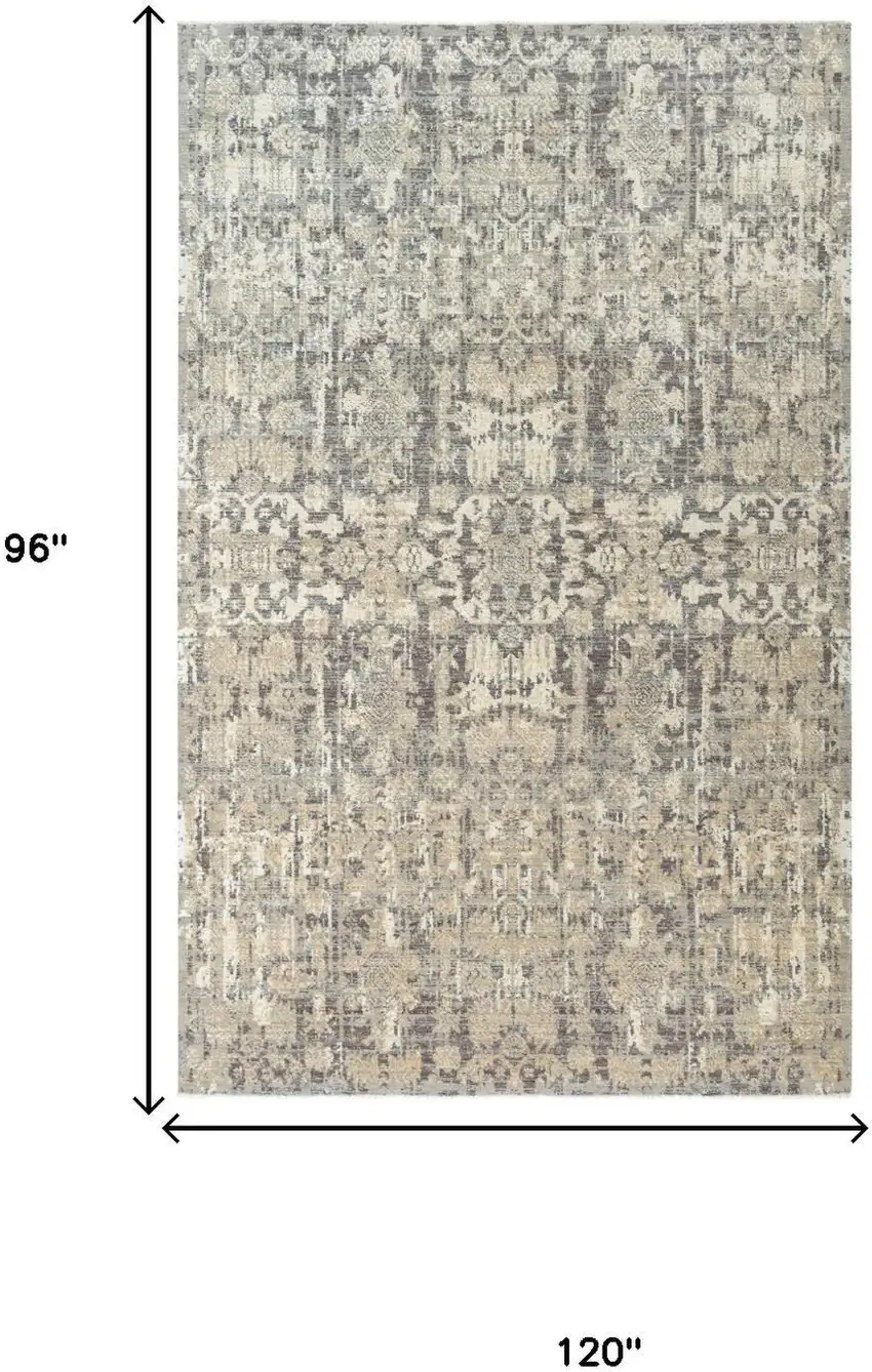 Copper And Beige New Zealand Lambs Wool Damask Hand Carved Handmade Area Rug Photo 7