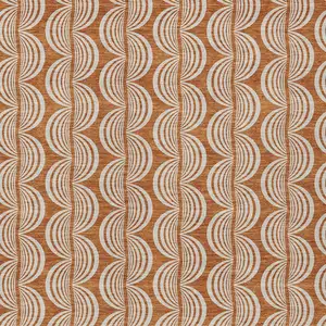 Photo of Copper And Beige Ogee Washable Indoor Outdoor Area Rug