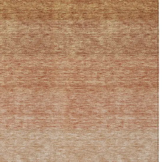 Copper And Beige Ombre Washable Indoor Outdoor Area Rug Photo 5