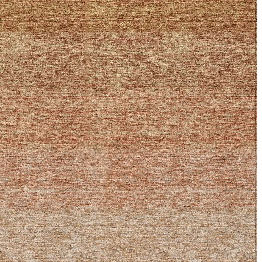 Copper And Beige Ombre Washable Indoor Outdoor Area Rug Photo 5