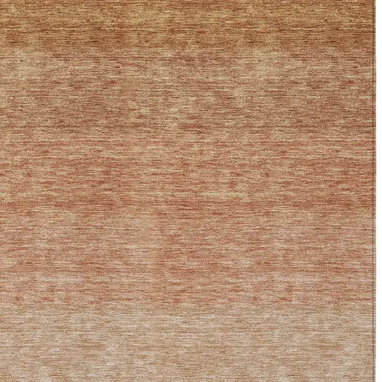 Copper And Beige Ombre Washable Indoor Outdoor Area Rug Photo 5