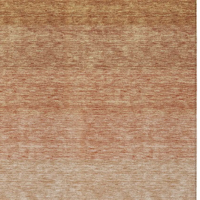 Copper And Beige Ombre Washable Indoor Outdoor Area Rug Photo 5