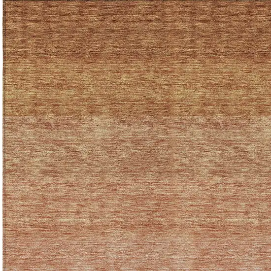 Copper And Beige Ombre Washable Indoor Outdoor Area Rug Photo 5