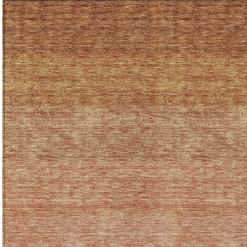Copper And Beige Ombre Washable Indoor Outdoor Area Rug Photo 5