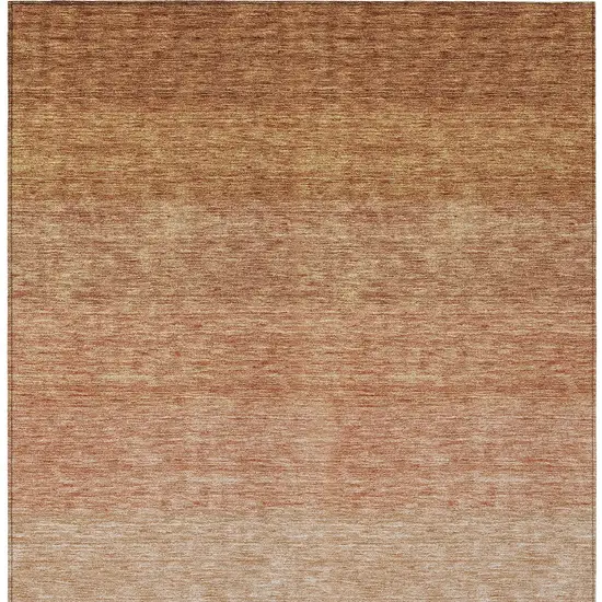 Copper And Beige Ombre Washable Indoor Outdoor Area Rug Photo 6