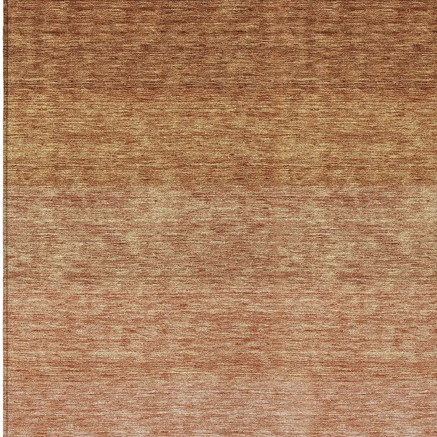 Copper And Beige Ombre Washable Indoor Outdoor Area Rug Photo 5