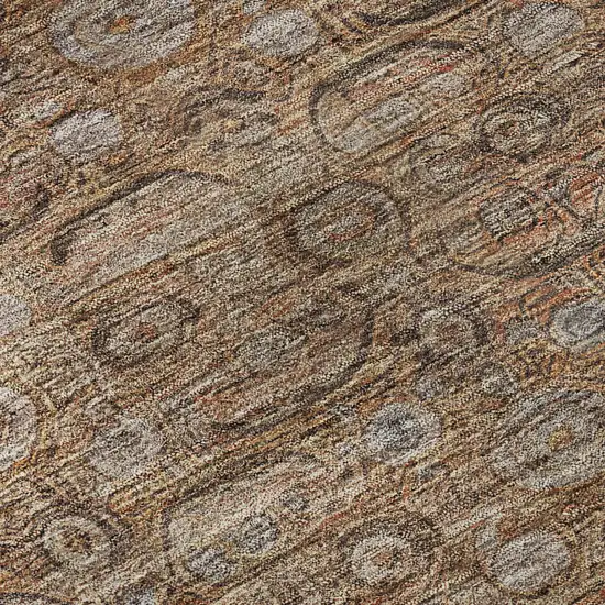 Copper And Beige Oriental Washable Area Rug With UV Protection Photo 9