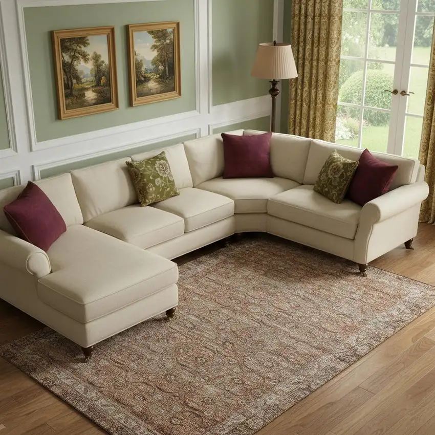 Copper And Beige Oriental Washable Area Rug With UV Protection Photo 2