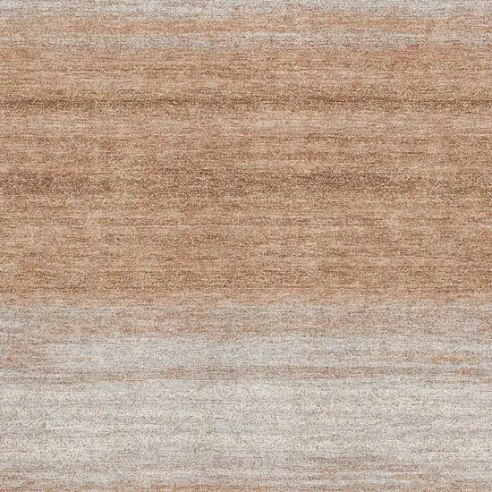 Copper And Beige Striped Washable Area Rug With UV Protection Photo 2