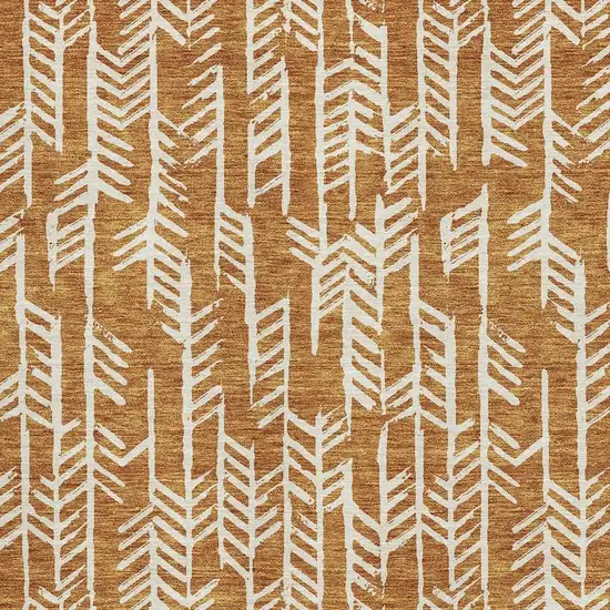 Copper And Beige Tribal Washable Area Rug With UV Protection Photo 3