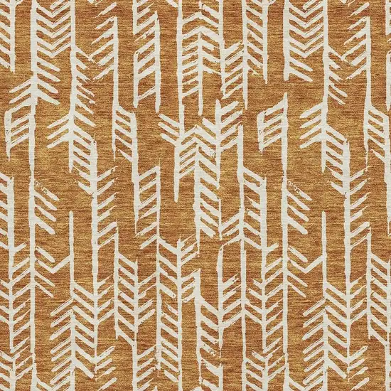Copper And Beige Tribal Washable Area Rug With UV Protection Photo 3