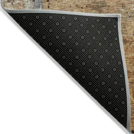 Copper And Black Abstract Washable Indoor Outdoor Area Rug Photo 4