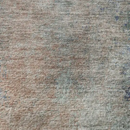 Copper And Blue Abstract Washable Area Rug With UV Protection Photo 8