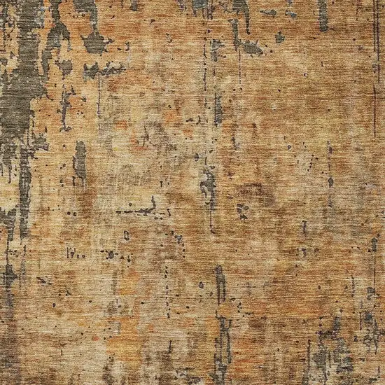 Copper And Brown Abstract Washable Indoor Outdoor Area Rug Photo 6
