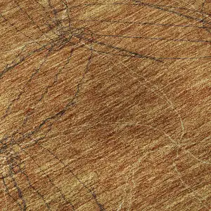 Photo of Copper And Brown Geometric Washable Area Rug With UV Protection