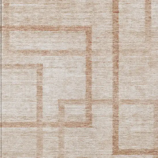 Copper And Brown Geometric Washable Indoor Outdoor Area Rug Photo 6