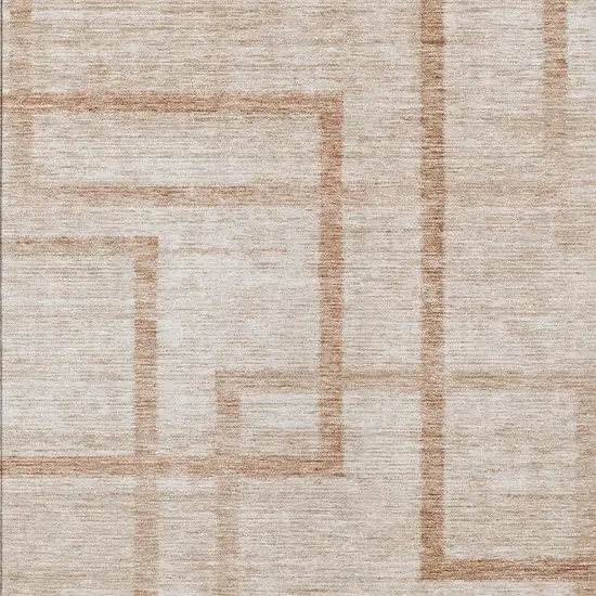 Copper And Brown Geometric Washable Indoor Outdoor Area Rug Photo 6