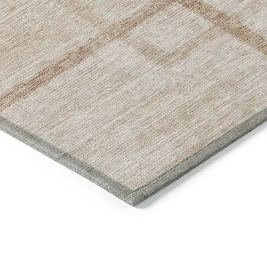 Copper And Brown Geometric Washable Indoor Outdoor Area Rug Photo 5