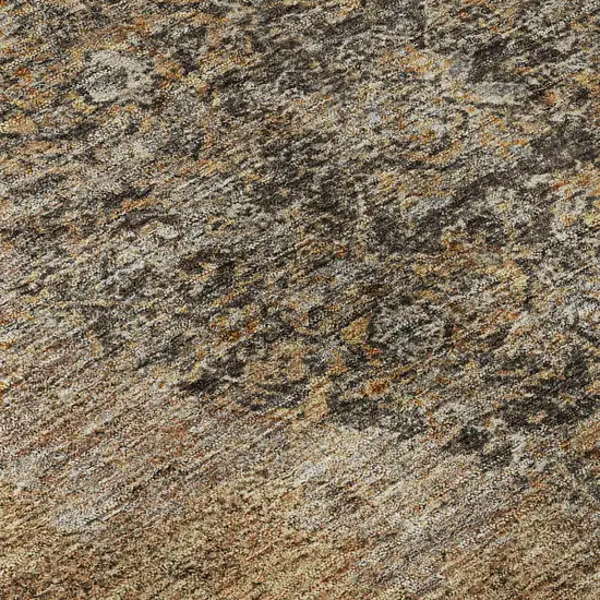 Copper And Brown Medallion Washable Area Rug With UV Protection Photo 8