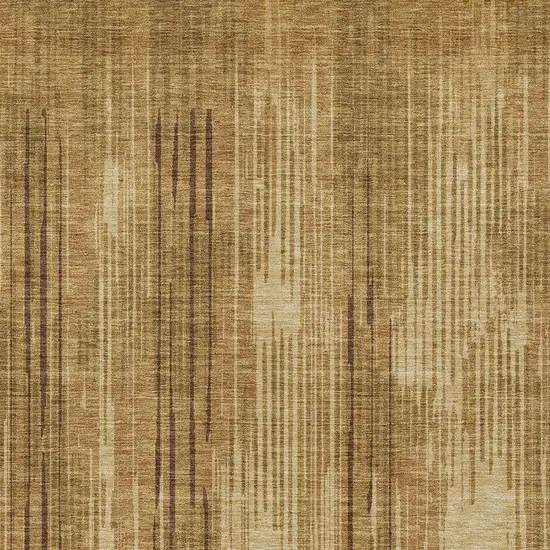 Copper And Brown Striped Washable Indoor Outdoor Area Rug Photo 6