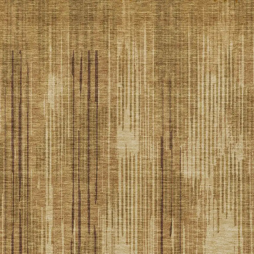 Copper And Brown Striped Washable Indoor Outdoor Area Rug Photo 6